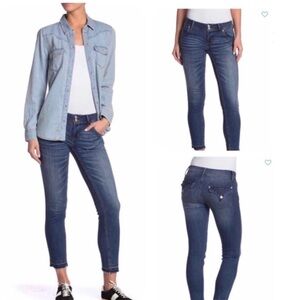 NWT Hudson Collin Ankle Skinny Flap Pocket Distressed Jeans